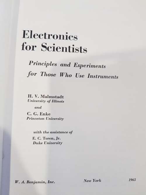 Electronics for Scientists by Malmstadt, Enke and Toren, 1963