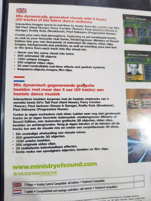 PS2, Playstation 2, ModernGroove, Ministry of Sound Edition