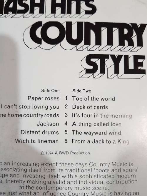 Smash Hits Country Style No. 3 LP, VG