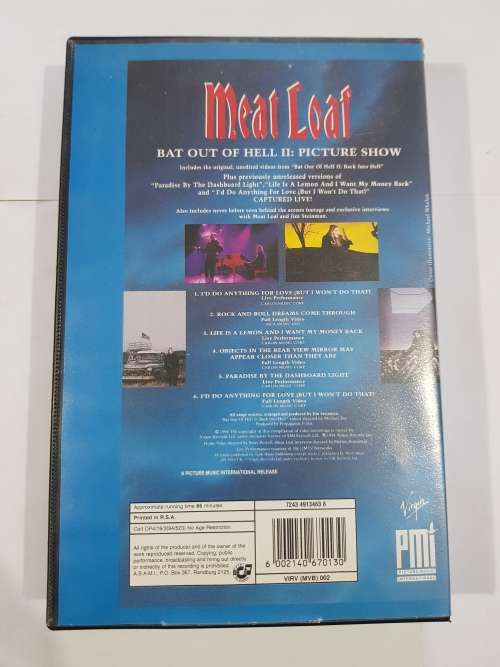 Meat Loaf, Bat Out Of Hell II: Picture Show VHS