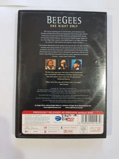 Bee Gees, One Night Only DVD