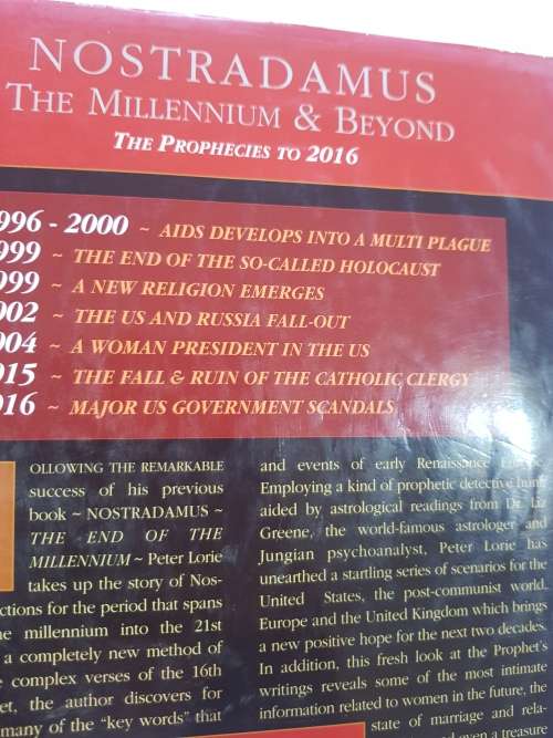 Nostradamus, The Millennium and Beyond, The Prophecies to 2016 by Peter Lorie