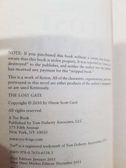 The Lost Gate by Orson Scott Card