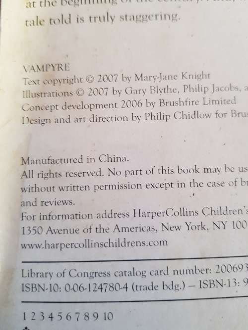 Vampyre, The Terrifying Lost Journal of Dr Cornelius Van Helsing, 1st Edition
