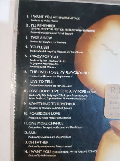 Madonna, Something To Remember CD