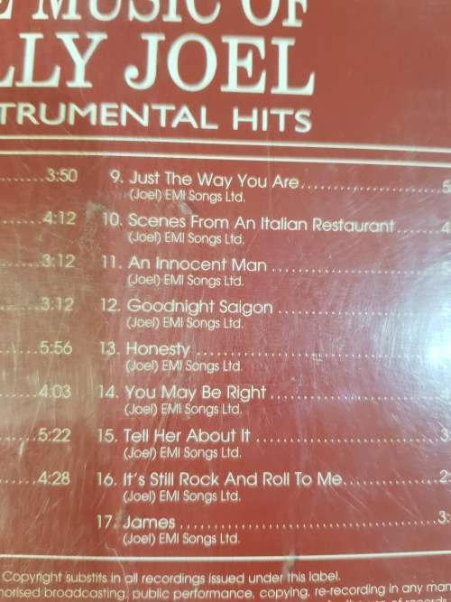 The Music of Billy Joel, 17 Instrumental Hits CD