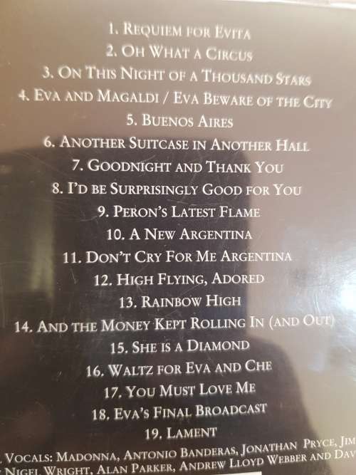 Evita, Music From The Motion Picture CD