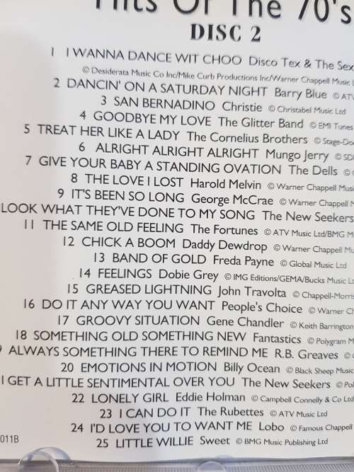 Hits Of The 70`s Disc 2, CD