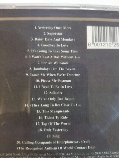 Carpenters, Gold Greatest Hits CD