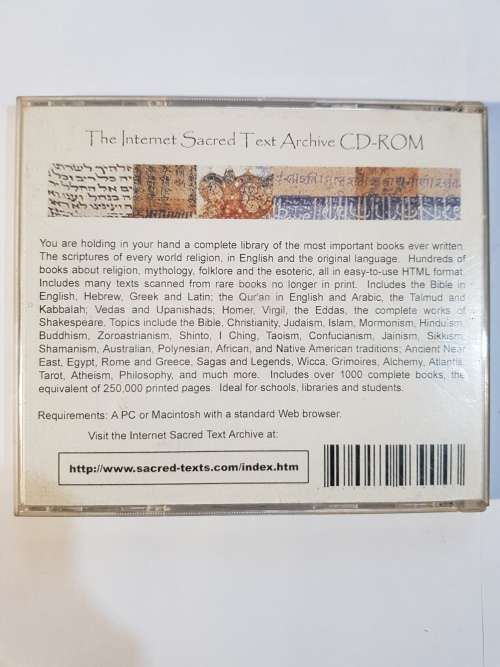 The Internet Sacred Text Archive CD-ROM, Version 4.0, J.B. Hare, 2004