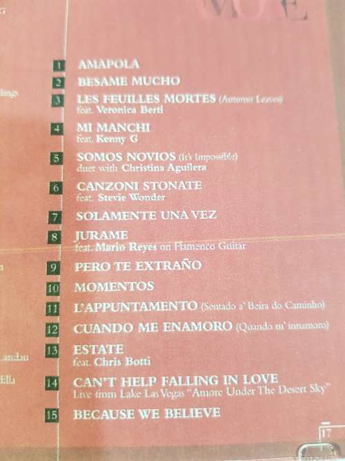 Andrea Bocelli, Amore CD