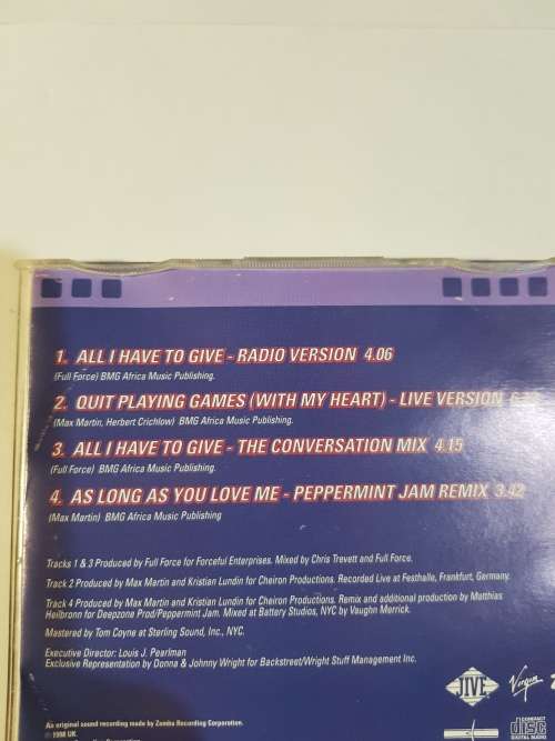 Backstreet Boys, All I Have To Give, CD single
