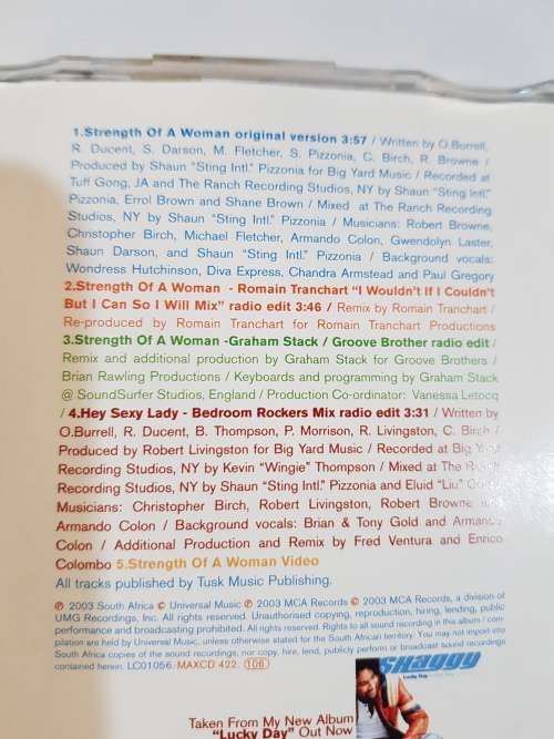 Shaggy, Strength Of A Woman CD single