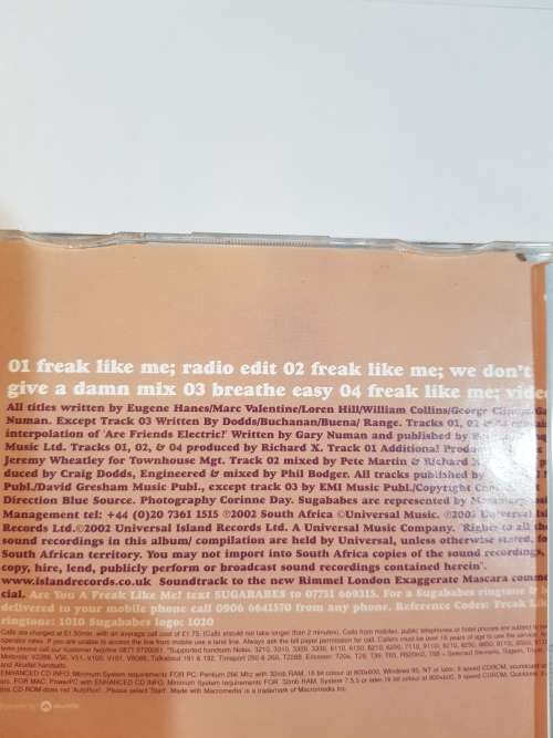 Sugarbabes, Freak Like Me CD single