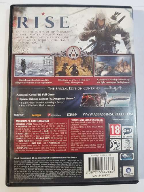Assassin`s Creed III PC DVD, Special Edition