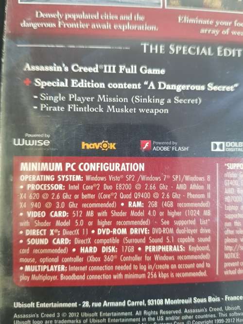 Assassin`s Creed III PC DVD, Special Edition