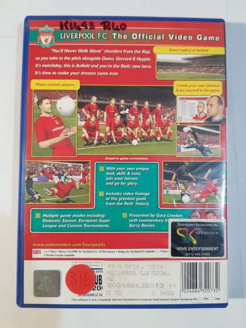 Playstation 2, Liverpool Club Football 2003/2004 Season