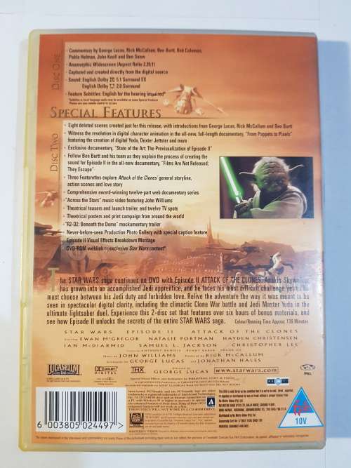Star Wars II, Attack Of The Clones DVD