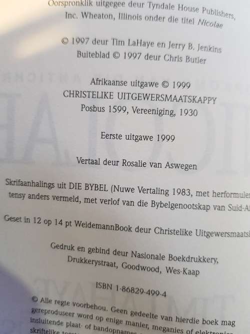 Die Opkoms Van Die Antichris Nicolae deur Tim Lahaye and Jerry B. Jenkins