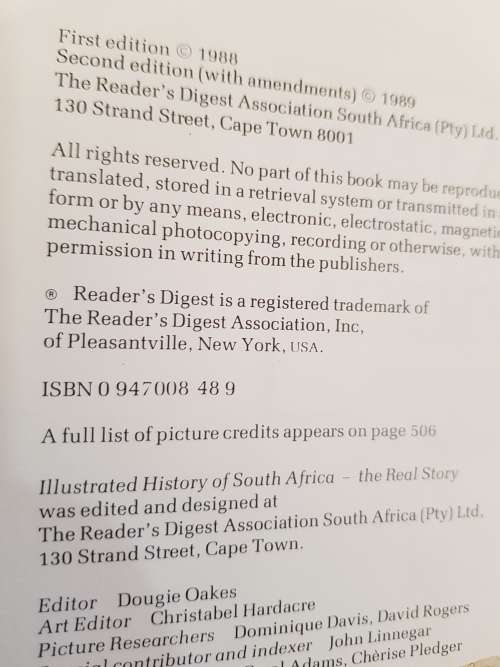 Illustrated History of South Africa, The Real Story, Reader`s Digest, Hardcover