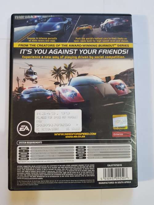 Need For Speed, Hot Pursuit PC DVD
