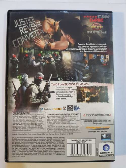 Tom Clancy`s Splinter Cell, Conviction PC DVD