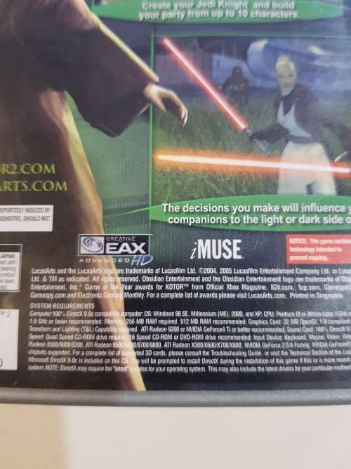 Star Wars, Knights Of The Old Republic II, PC game