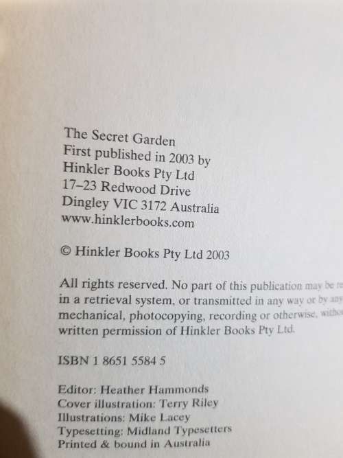 Frances Hodgson Burnett, The Secret Garden, Hardcover