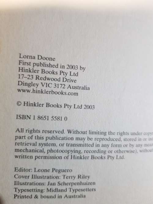 R. D. Blackmore, Lorna Doone, Hardcover