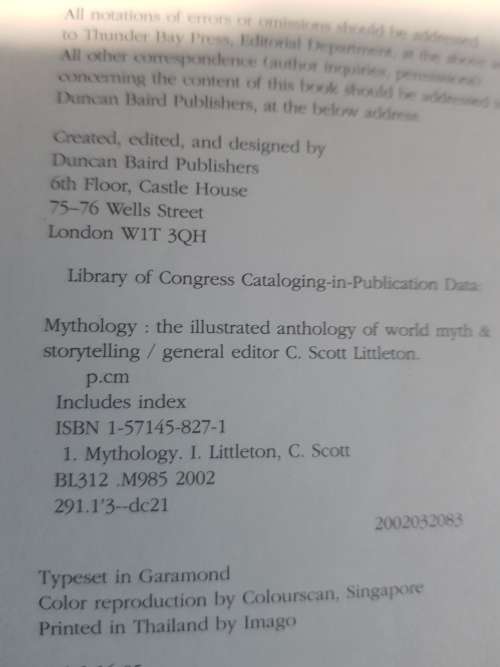 Mythology edited by C. Scott Littleton