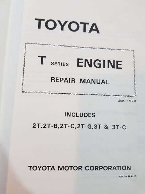 Toyota, T Series Engine Repair Manual