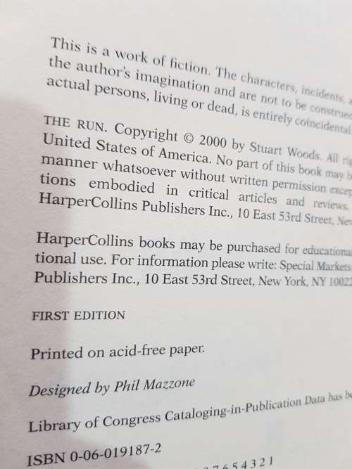 The Run by Stuart Woods, 2000, First Edition