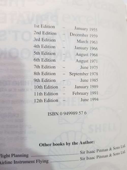 The Private Pilot`s Handbook by G.D.P. Worthington, 1994, 12th Edition