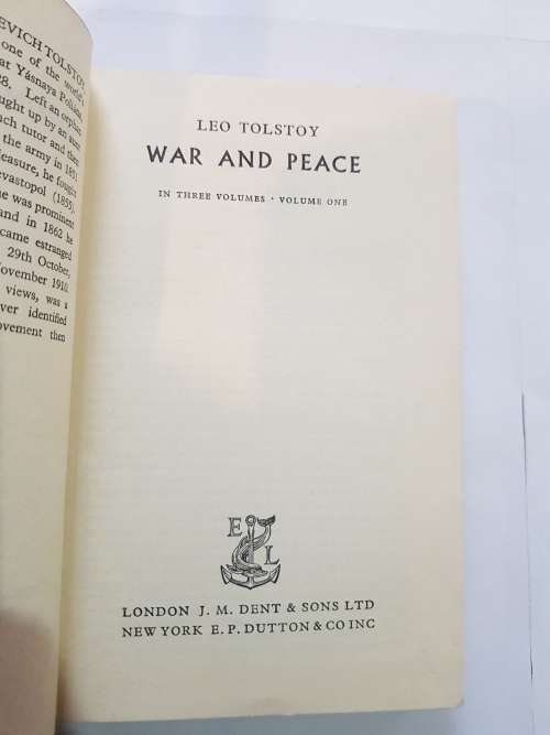 War And Peace by Leo Tolstoy, Vol. 1, No. 525, 1958