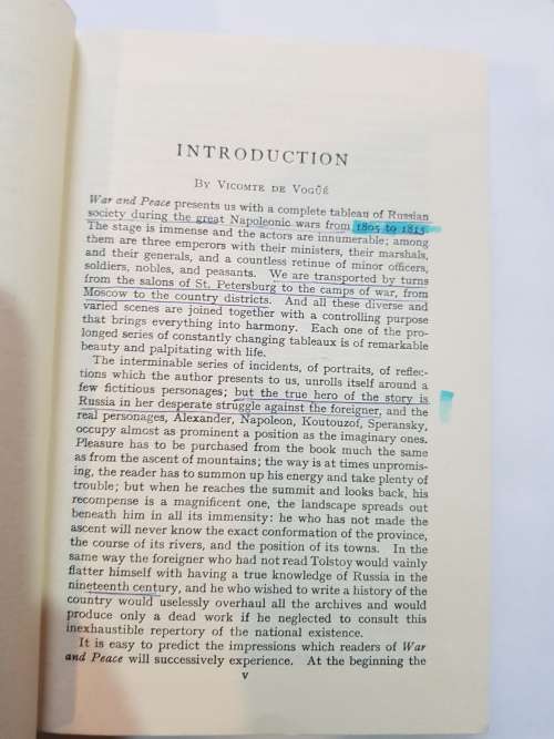War And Peace by Leo Tolstoy, Vol. 1, No. 525, 1958