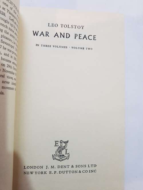 War And Peace by Leo Tolstoy, Vol. 2, No. 526, 1958