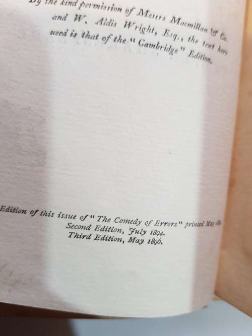 The Comedy of Errors by William Shakespeare, 1896