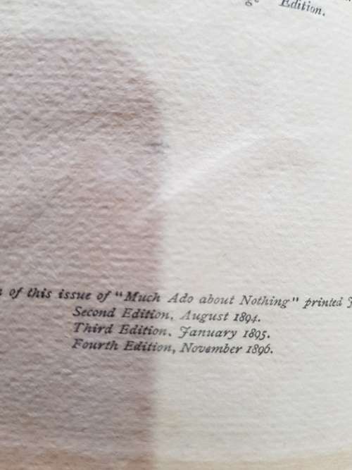 Much Ado About Nothing by William Shakespeare, 1896