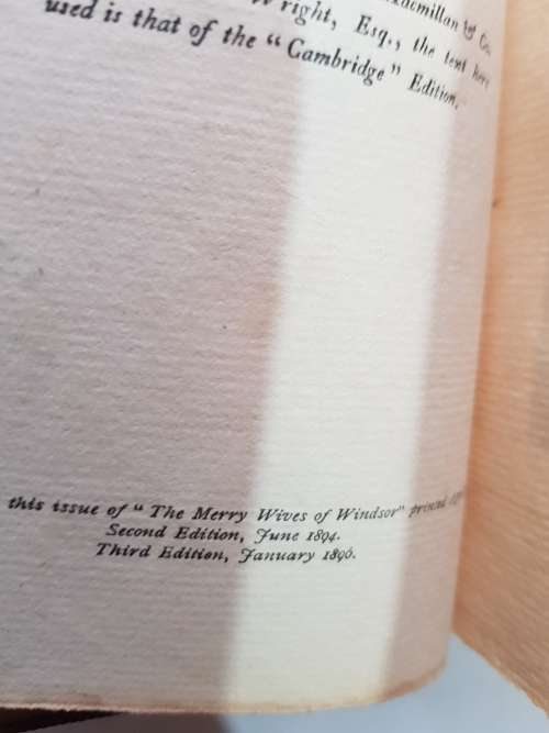 The Merry Wives Of Windsor by William Shakespeare, 1896