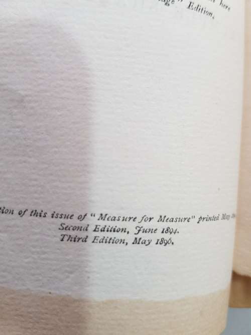 Measure For Measure by William Shakespeare, 1896
