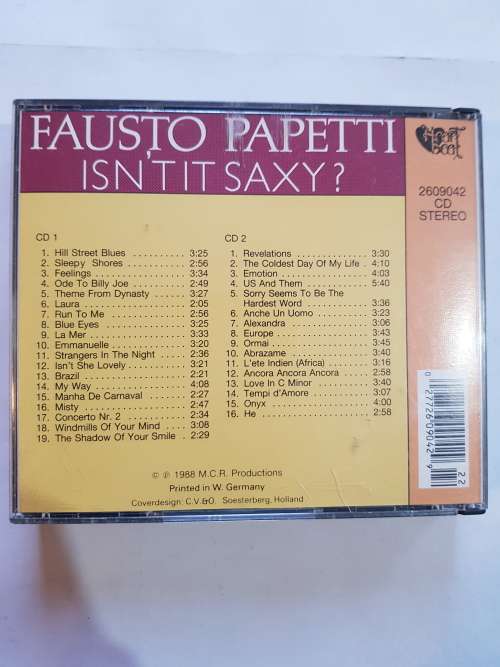 Fausto Papetti, Isn`t It Saxy, 2 x CD, Import