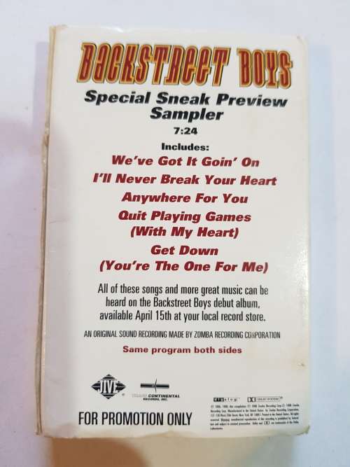 Backstreet Boys, Special Sneak Preview Sampler, Cassette