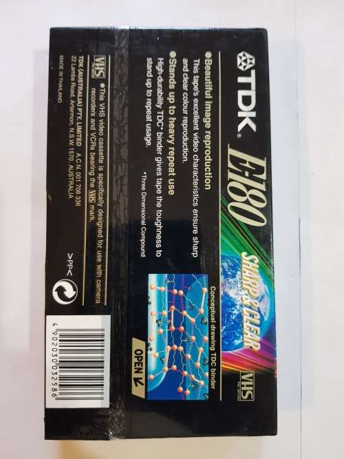 VHS Tape, TDK SC180, New Sealed