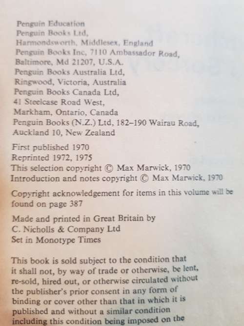 Witchcraft & Sorcery edited by Max Marwick