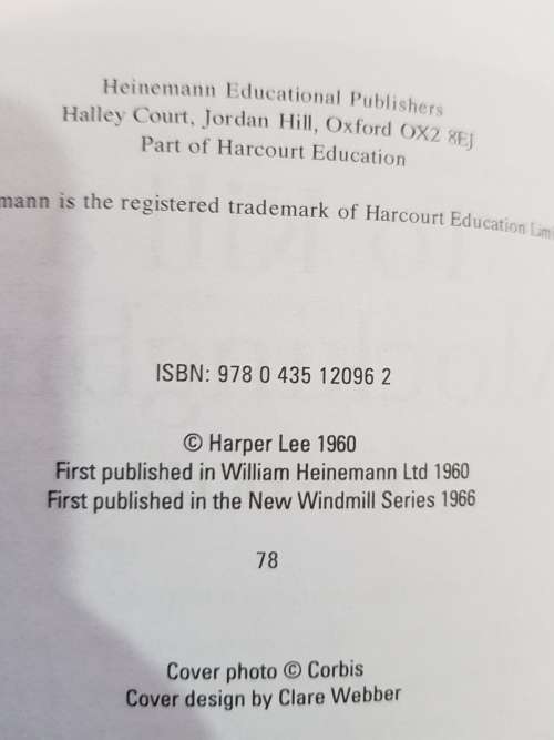 To Kill A Mockingbird by Harper Lee, 1966 Hardcover