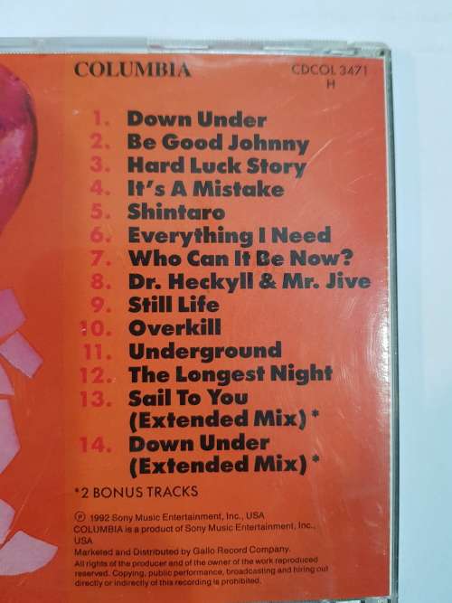 Men At Work, The Works Greatest Hits CD