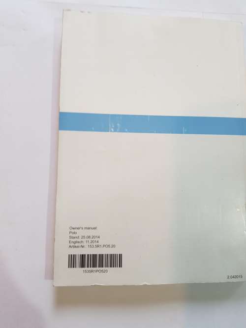 Volkswagen, VW Polo Owners Manual, Edition 11.2014