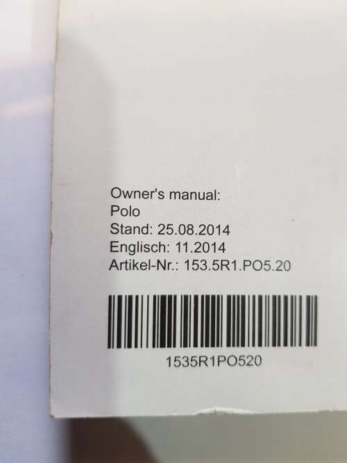 Volkswagen, VW Polo Owners Manual, Edition 11.2014