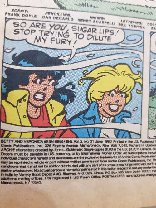 Betty and Veronica, No. 31, Archie Series, 1990