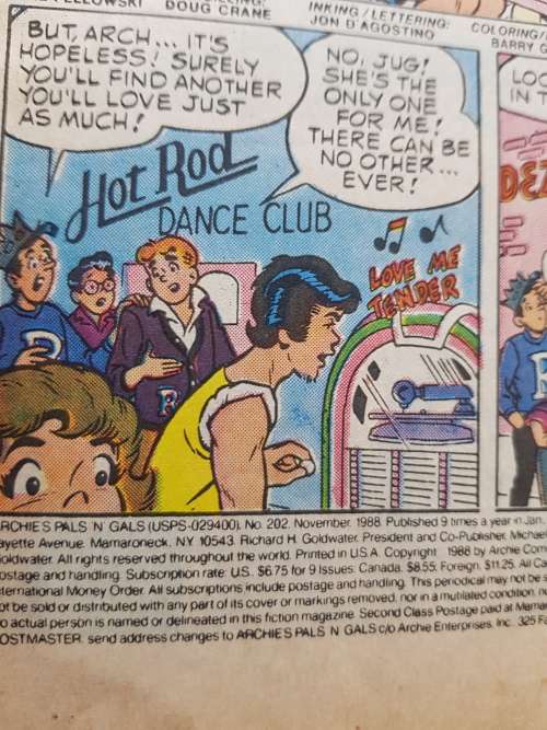 Archie`s Pals `n` Gals, No. 202, Archie Series, 1988